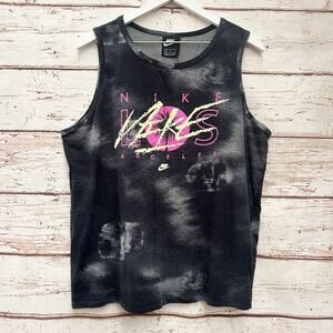 NIKE Los Angeles Tie Dye Tank Top Women's Size L Black Pink Yellow